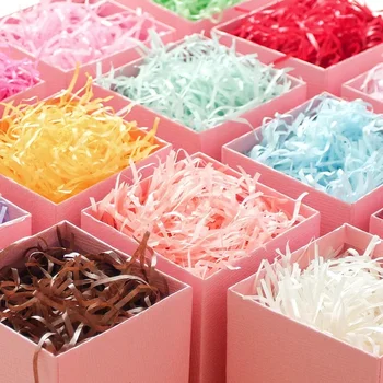 10g-100 גר ' רפיה צבעונית נייר רפיה מלית DIY החתונה מתנה קופסת ממתקים חומר אריזה מילוי קישוט