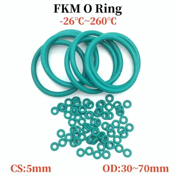 10Pcs ירוק FKM פלואור גומי או טבעת בעובי 5 מ 