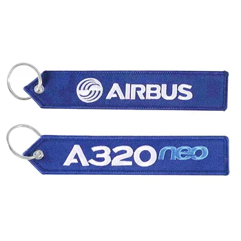 1Pc איירבוס מחזיק מפתחות טלפון רצועות רקמה A320 תעופה מפתח טבעת שרשרת לתעופה מתנה לקשור שרוך על רוכסן התיק