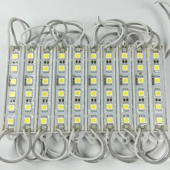 200pcs/lot DC12V 5050 5 מודול LED תאורה DC12V עמיד למים Led מודולים 20PCS למחרוזת לבן, לבן חם