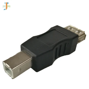 200pcs/lot שחור USB 2.0 נקבה ל-USB B זכר מתאם ממיר עבור מדפסת סורק
