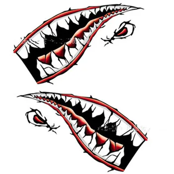 2pcs מדבקות רכב כריש הפה שיני כריש המכונית מצחיק מדבקות גוף הסרט למשוך רעיוני מדבקות רכב סטיילינג עיצוב אביזרים