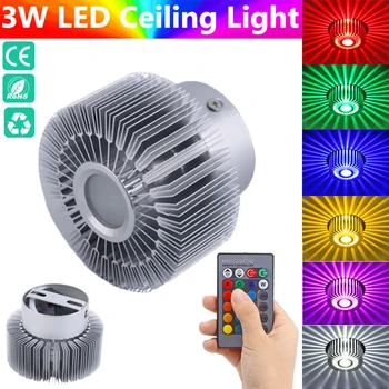 3W LED ניתן לעמעום אור תקרת 16 צבעים משתנה שקוע אלומיניום למטה לוח אור מנורת תקרה שליטה מרחוק אורות צבעוניים