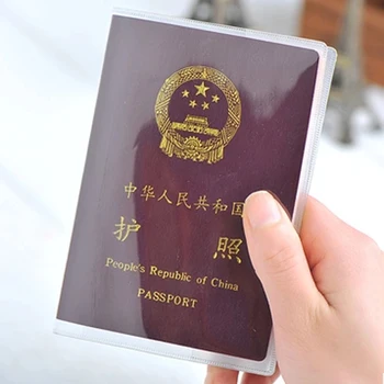 4pcs שקוף דרכון לכסות נסיעות עמיד למים דרכון בעל כיסוי PVC מחזיקי כרטיס דרכון כיסוי מגן 190x130mm