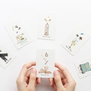 5.2*8cm 54pcs Mini Card magic הספר נושא רב-שימושית כמו עיצוב אלבומים מלאכה נייר DIY קישוט כרטיס מתנה הודעה כרטיס