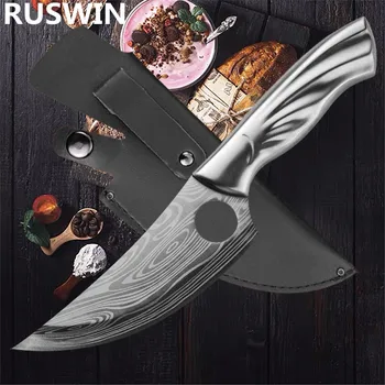 5.5 אינץ ' דמשק סכין מטבח 5CR15 ציד סכין פלדת אל-חלד יפנית השירות סכינים סכין קצבים על כלי מטבח.