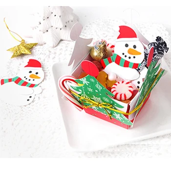 50pcs כרטיס חג מולד, עיצוב 3D סנטה שלג פינגווין סוכריה על מקל בצורת חג המולד נייר קישוט עוגת ממתקים הביתה עיצוב המסיבה 2022 חדש 3