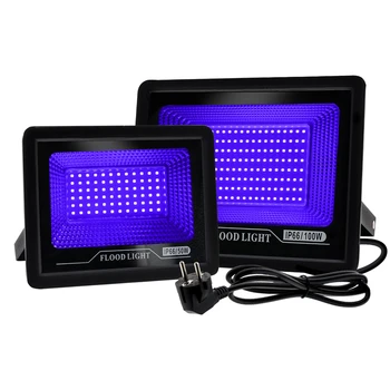 50W 100W UV אור מבול 395-400nm אולטרה סגול ניאון הבמה המנורה IP66 עמיד למים UV LED Blacklight מסיבת החג זרקורים.