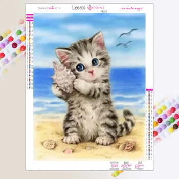 5D יהלום ציור חתול מלא מרובע/עגול ריינסטון פסיפס מכירת חיות DIY יהלום רקמה לחצות סטיץ ערכת מתנות לילדים