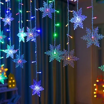 8 מצבי Led פתית שלג אור בהירות גבוהה נייד אורות חג המולד ידידותיות לסביבה, חיסכון באנרגיה עבור החג מסיבת פסטיבל