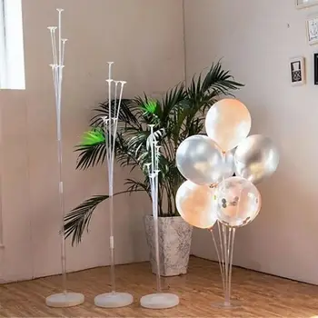 8 צינורות בלונים תצוגת עמודה Stand מחזיק תינוק מקלחת חתונה, יום הולדת עיצוב יום הולדת שמח. מסיבת חתונה קישוט