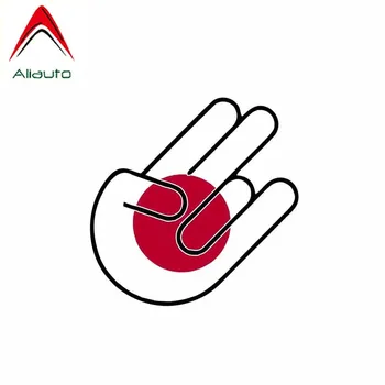 Aliauto Cretive הרכב מדבקה יד אצבע סטיילינג יפן דגל טרנט ג 'קסון מדבקות ויניל עבור רנו הדאסטר פיג' ו 207 פאסאט B7,12cm*8cm