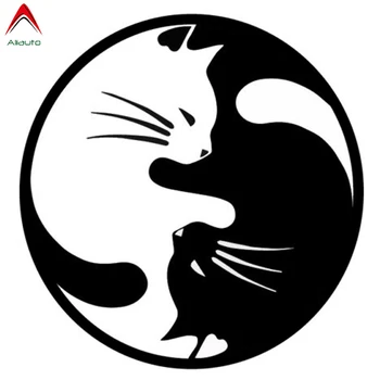 Aliauto אופנה קריקטורה הרכב מדבקה יפה רכילות חתולים אוטומטי קישוט מדבקות ויניל עבור אאודי A5 גולף 5 קיה מושב איביזה,14cm*14 סנטימטר