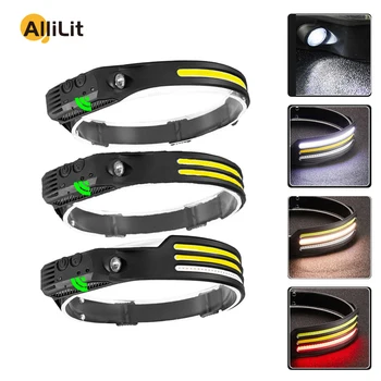 AlliLit COB LED נייד תאורת פנס מיני רב תפקודי אור חזק אינדוקציה פנס קמפינג תחת כיפת השמיים דיג
