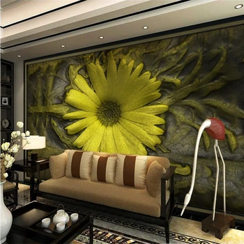 beibehang מותאם אישית פרסקו טפט בכל גודל אטמוספרי הקלה פרח פרחים יוקרתי חדש הסינית רקע קיר ספה