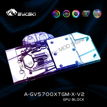 Bykski א-GV5700XTGM-X-V2,GPU מים לחסום עבור Gigabyte RX5700XT המשחקים OC 8G כרטיס וידאו,VGA Cooler גוף קירור