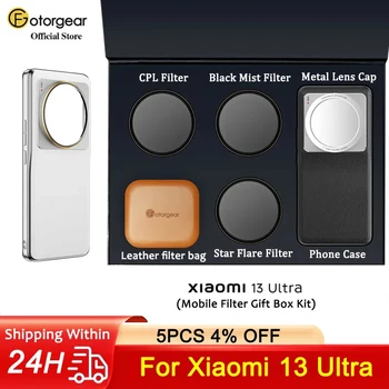 Fotorgear עבור Xiaomi 13Ultra מקרה טלפון 67mm הטלפון מסנן קופסת מתנה כוכב תאורה/שחור ערפל/CPL מסנן מתכת העדשה תיק עור