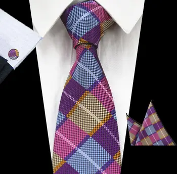 GUSLESON חדש אריג משי לקשור להגדיר 8cm נקודות אדומות עניבה Gravata כיס מרובע לקשור את המטפחת חפתים חליפה לחתונה