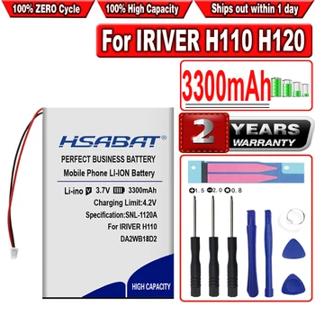 HSABAT 3300mAh Battery על IRIVER H110 H120 H140 H320 H340 שחקן