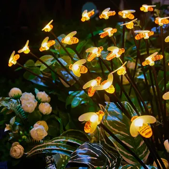 LED סולארית דבורה גחלילית אורות חיצונית בגינה צמח בונסאי קישוט מסיבת ברביקיו מנורה דקורטיבית פטיו בחצר מסלול עיצוב אור