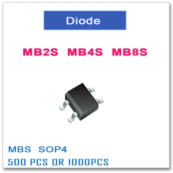 MB2S MB4S MB8S SOP-4 500PCS 1000PCS 0.5 200V 400V 800V SOP4 יחיד שלבים MBS SMD