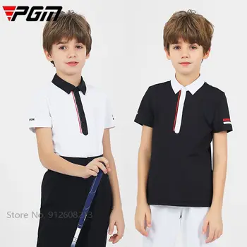 PGM ילדים לנשימה ספורט בנים הקיץ עם שרוולים קצרים חולצות הגולף אנטי-זיעה מהיר יבש חולצות טלאים פולו מקסימום