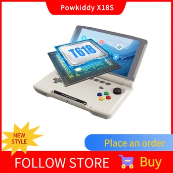 Powkiddy X18S 2023 החדש אנדרואיד 11 מערכת עם זיכרון Ram 4GB Rom 64GB 5.5 אינץ ' קונסולת משחק כף יד של ילד מתנה