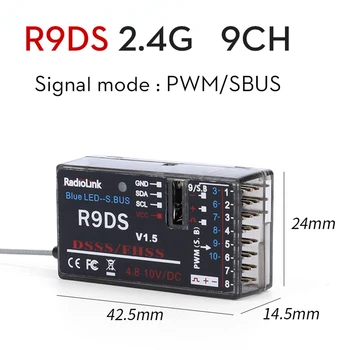 Radiolink R9DS / R12DSM RC מקלט 9 ערוצים מידע Ransmission SBUS/PWM/עמודים לדקה אות תואם AT9S AT10II שליטה מרחוק