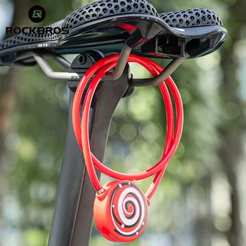 ROCKBROS אופניים מנעול שרשרת חוט נעילת בטיחות נגד גניבה נייד רכיבה על אופניים מנעול מוטו אופניים קסדה מנעול אבטחה אופניים אביזרים