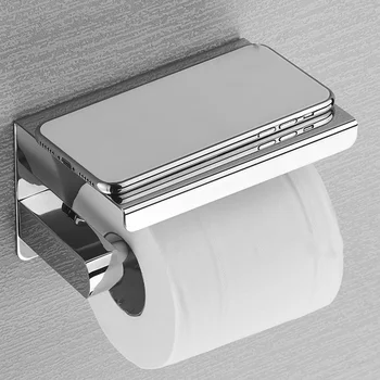SUS אל חלד 304 מחזיק נייר טואלט עם הטלפון מדף, אמבטיה רקמות מחזיק נייר טואלט גליל בעל