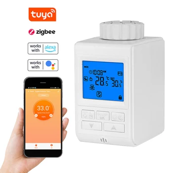 Tuya Zigbee LCD TRV Thermostatic רדיאטור שסתומי בקרת טמפרטורה חכמה חימום שסתומים Thermostatics רדיאטור שסתומים