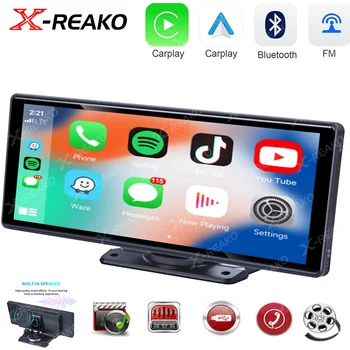 X-REAKO 10.26 אינץ רדיו במכונית אלחוטית Carplay אנדרואיד חיבור אוטומטי נייד מסך מגע MP5 מצלמה אחורית שליטה קולית