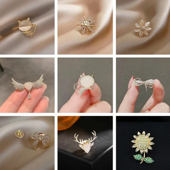 אופנה קטן סיכת פרחים Pin קבוע בגדים אביזרים אנטי-אור אבזם פרחים חיה קשת סיכות תכשיטים מתנות