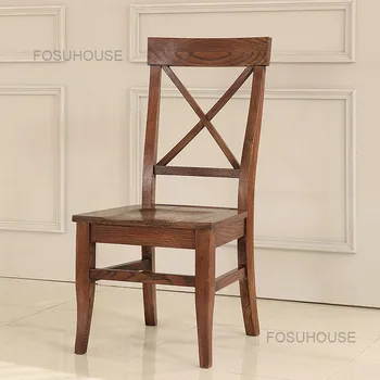 אמריקאי מעץ מלא כיסאות בחדר האוכל במסעדה ריהוט ביתי פשוט המודרנית האוכל הכיסא ללמוד בחזרה למשרד פנאי הכיסא