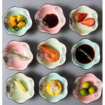 בסגנון יפני קרמיקה קטן צלחת שולחן חטיפים, אגוזים פירות יבשים, צלחות עיצוב הבית קינוח-צלחת במטבח רוטב תיבול המנה