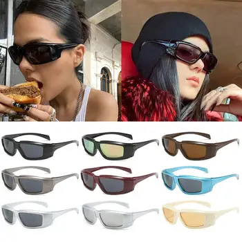 בציר פאנק משקפי שמש UV 400 אליפסה משקפי שמש Y2k משקפי שמש נשים גברים גוונים ספורט משקפי שמש