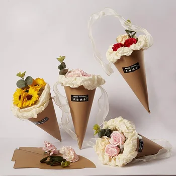 גלידה פרח צינור גן ילדים בעבודת יד יצירתית diy הזר חומר התיק של המורה מתנת יום