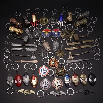 דיסני מרוול אנימה דמויות ספיידרמן, הנוקמים מתכת מחזיק מפתחות התיק מפתח טבעת תליון אביזרים לילדים צעצועים מתנות יום הולדת