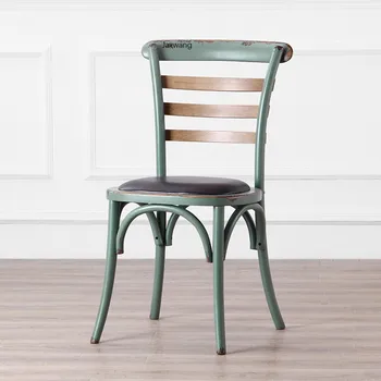 האמריקאי כסאות אוכל רטרו אוכל עץ מלא על הכסא קפה כיסא פשוט פנאי במלון מסעדה עם הכיסא אחורה ריהוט למטבח