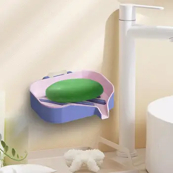 הבר מחזיק סבון עם סבון מגש הקיר תלויה על הכיור בחדר האמבטיה להרביץ חופשי להתקין על משטח חלק למדוד 5x3.5x3inch חסון