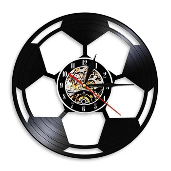 הכדור כדורגל ויניל שעון כדורגל שעון קיר שעונים מצחיק שעון קיר חנוכת בית עיצוב ייחודי רעיון מתנה עבור אוהדי הכדורגל