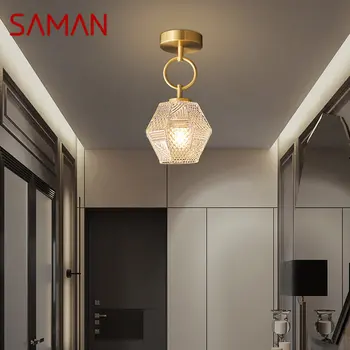 המלון נורדי פליז אור תקרת LED זהב נחושת מנורה פשוטה יצירתי עיצוב הבית המדרגות במעבר מרפסת