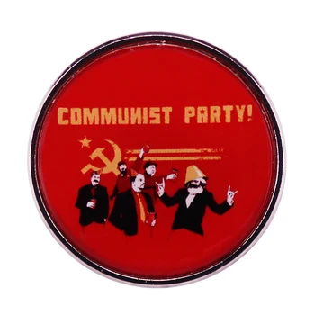 המפלגה הקומוניסטית כפתור תג סטלין, לנין, מאו, קסטרו ו מרקס לחגוג את התג