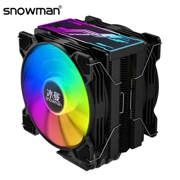 השלג 6 HeatPipes ARGB CPU Cooler 120mm PWM 4Pin מחשב רדיאטור אילם RGB מידע LGA 1700 1156 2011 X99 X79 AMD AM4 CPU Cooling Fan