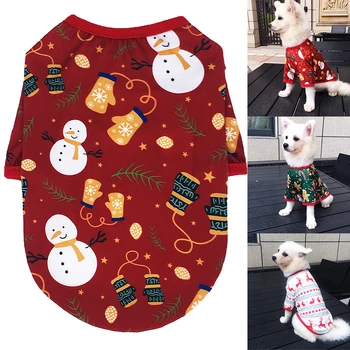 חג המולד כלב חתול בגדי כותנה לחיות מחמד בגדים עבור כלבים קטנים אפוד חולצה השנה החדשה גור תחפושת כלב צ ' יוואווה מחמד אפוד חולצה