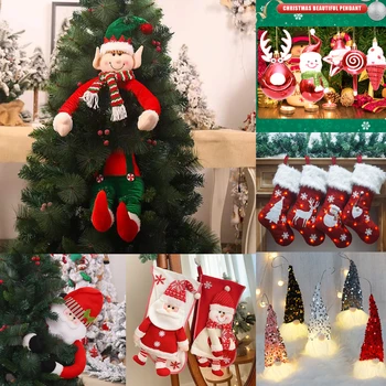 חג המולד קישוטי חג מולד מתנות סנטה קלאוס, איש שלג עץ תליון בובה לתלות קישוט הבית נואל נטאל שנה חדשה שמחה