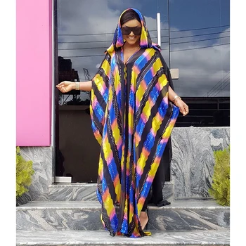 חדש בסגנון אפריקאי השמלה נשים דאשיקי קשת אפריקה בגדים Abaya Kaftan החלוק Boubou אפריקה שמלות מעטה מרוקאי שמלת חלוק