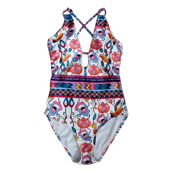 חתיכה אחת של בגדי ים 2019 סקסי לחצות בגדי נשים, בגדי וינטאג', רטרו, בגדי ים, חוף ללבוש לשחות הדפסה Monokini S XL