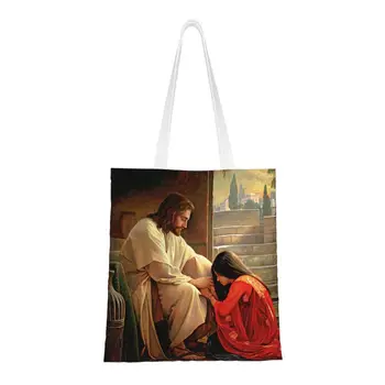 ישו ומריה מגדלנה, קניות שקיות בד לקניות כתף שקיות דתי נוצרי רחמי תיק