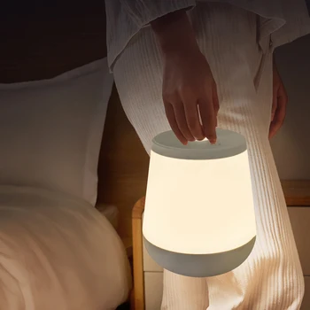לגעת לילה אור 18LEDs המנורה שליד המיטה בקר Dimmable RGB 4 תאורה דינמית נטענת USB Hangable לטיולים קמפינג